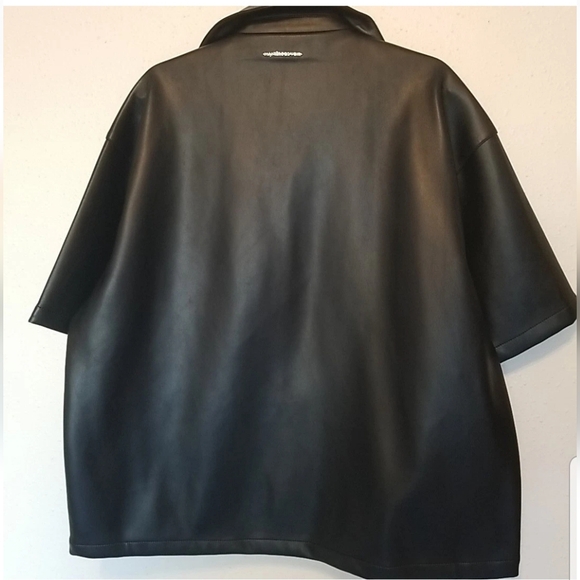 Maniere De Voir Mens Jacket Vegan Leather Size L Half Sleeves Like New - Picture 2 of 10
